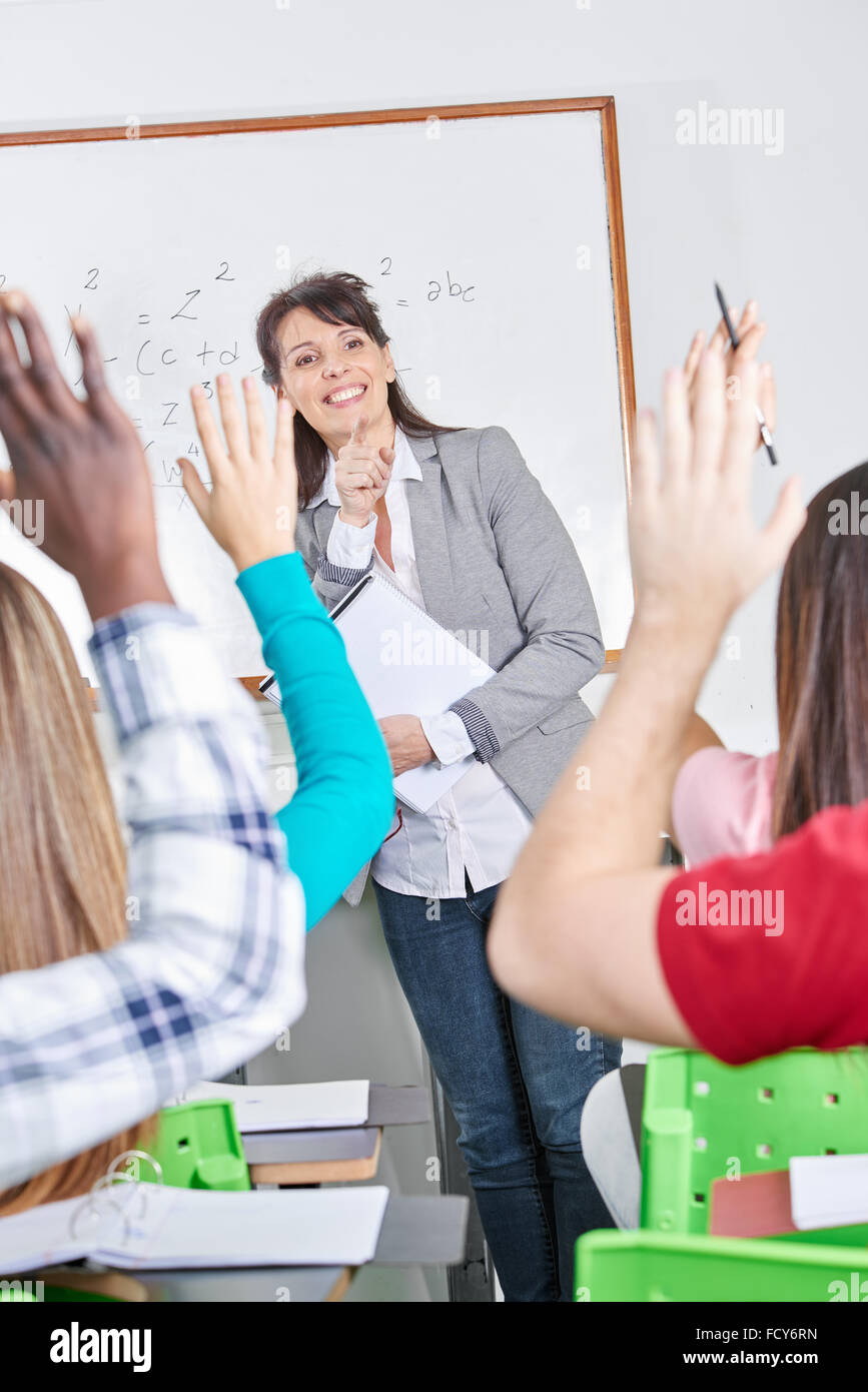 Students participating in math class in high school Stock Photo Alamy