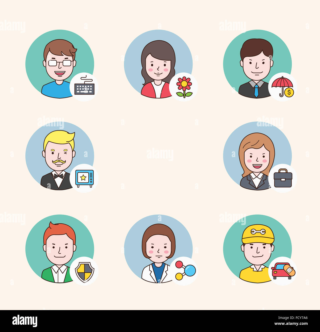 Different types icons hi-res stock photography and images - Alamy