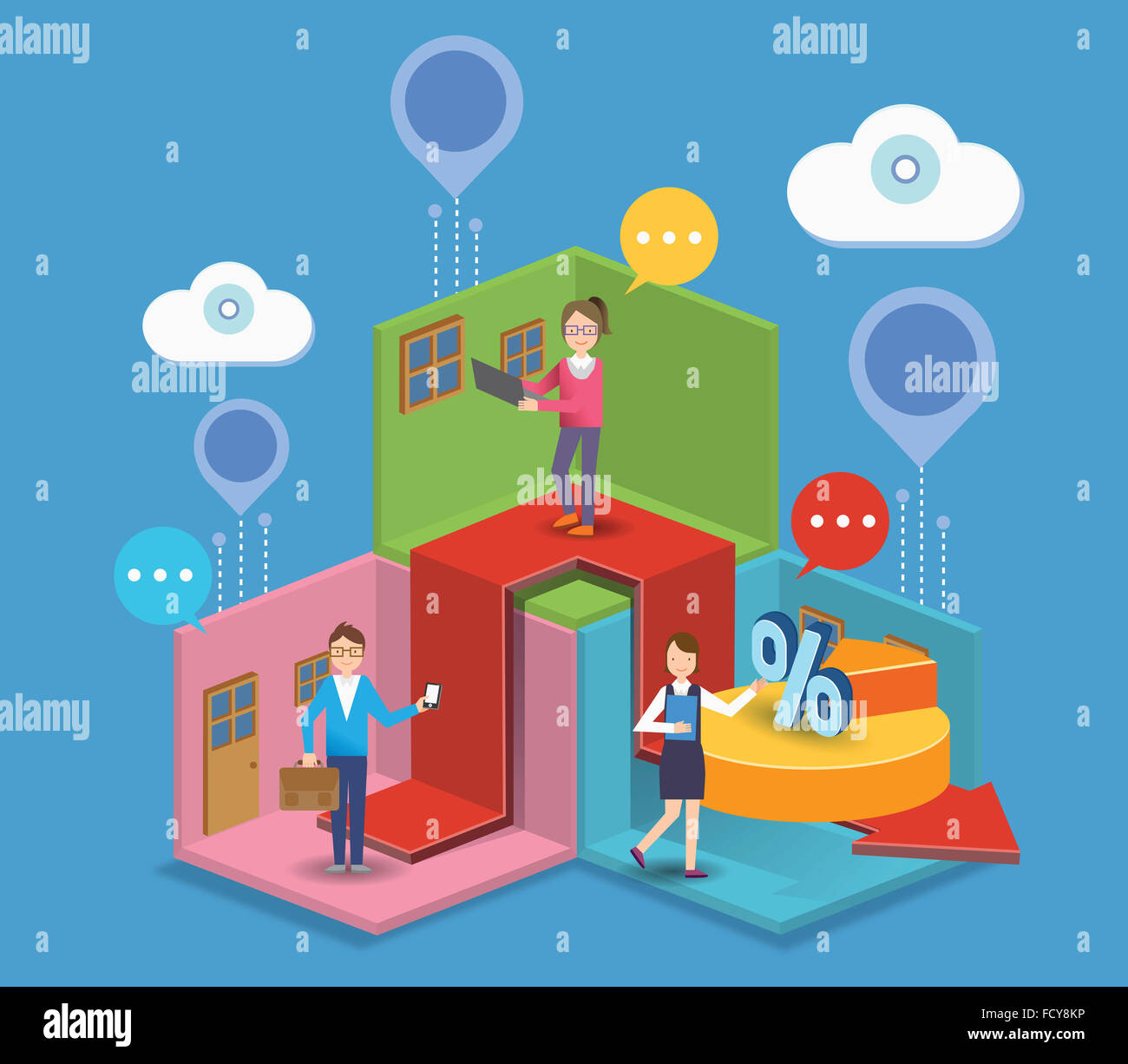 Telecomuting Picture Image related to telecommuting working out of home Stock Photo - Alamy