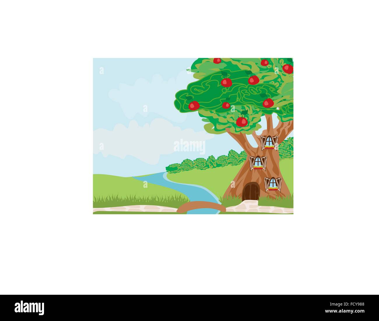 Fantasy tree house Stock Vector Image & Art - Alamy