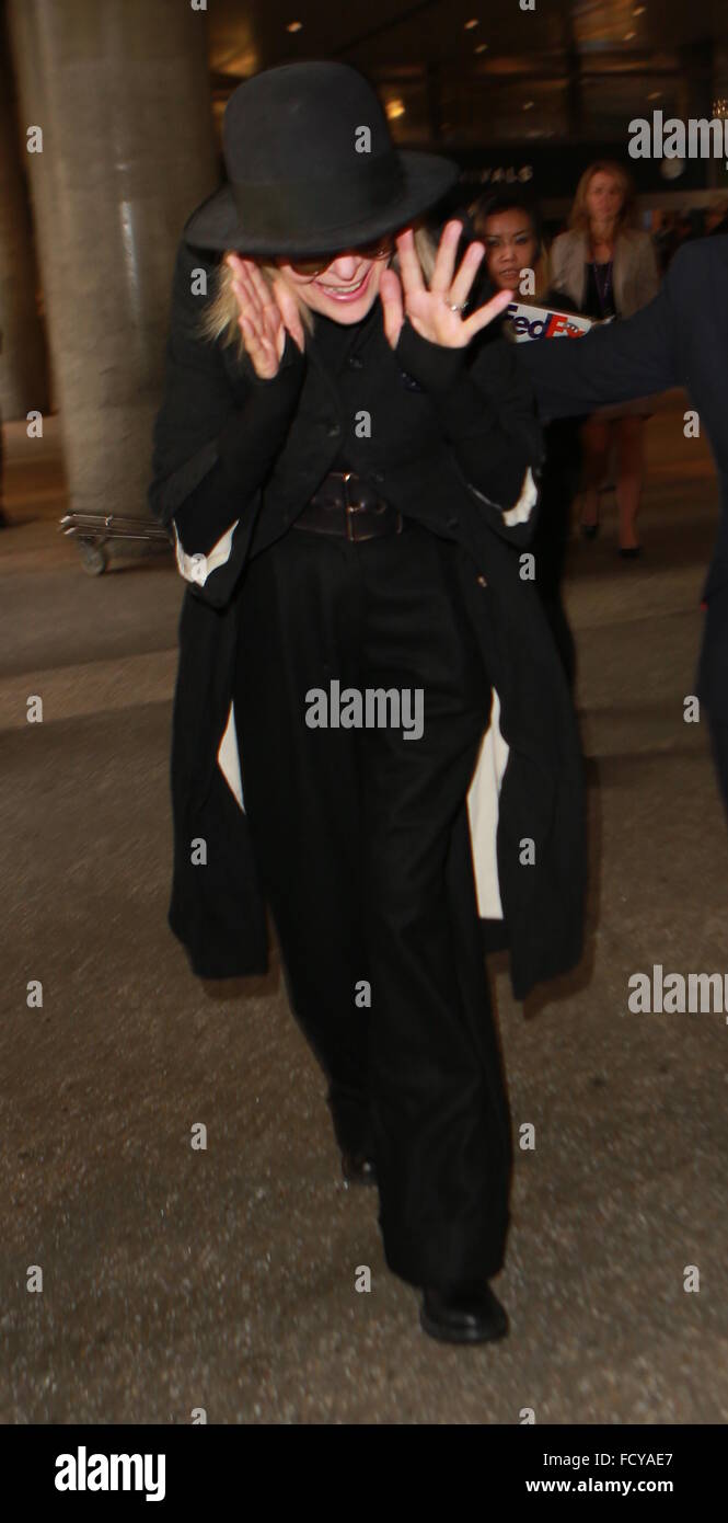 Diane Keaton arrives on a flight to Los 