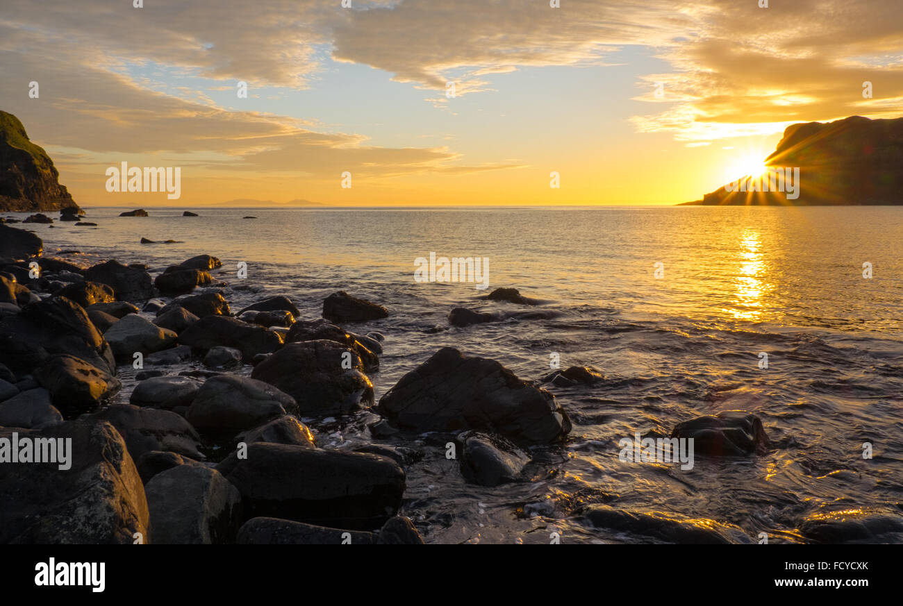 Sunset on the famous Isle of Skye in Scotland Stock Photo - Alamy