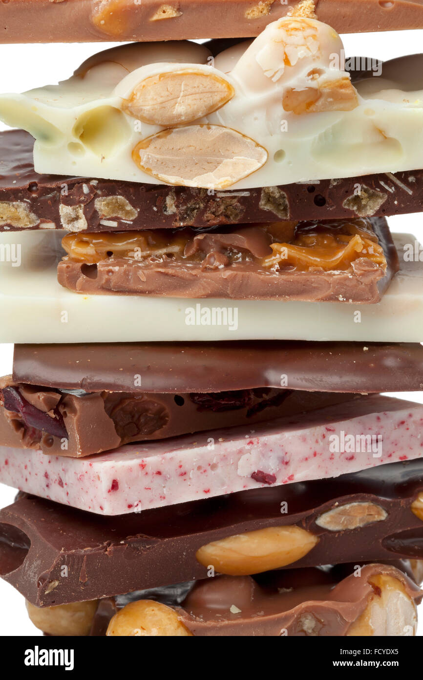 Variety of swiss chocolate close up Stock Photo Alamy