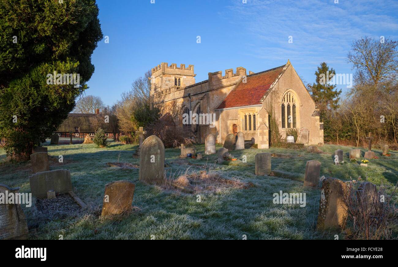 Small stone church at Welford on Avon, Stratford upon Avon, Warwickshire, England. Stock Photo