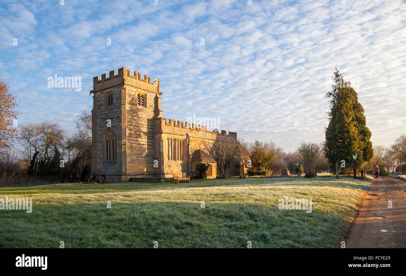 Small stone church at Welford on Avon, Stratford upon Avon, Warwickshire, England. Stock Photo