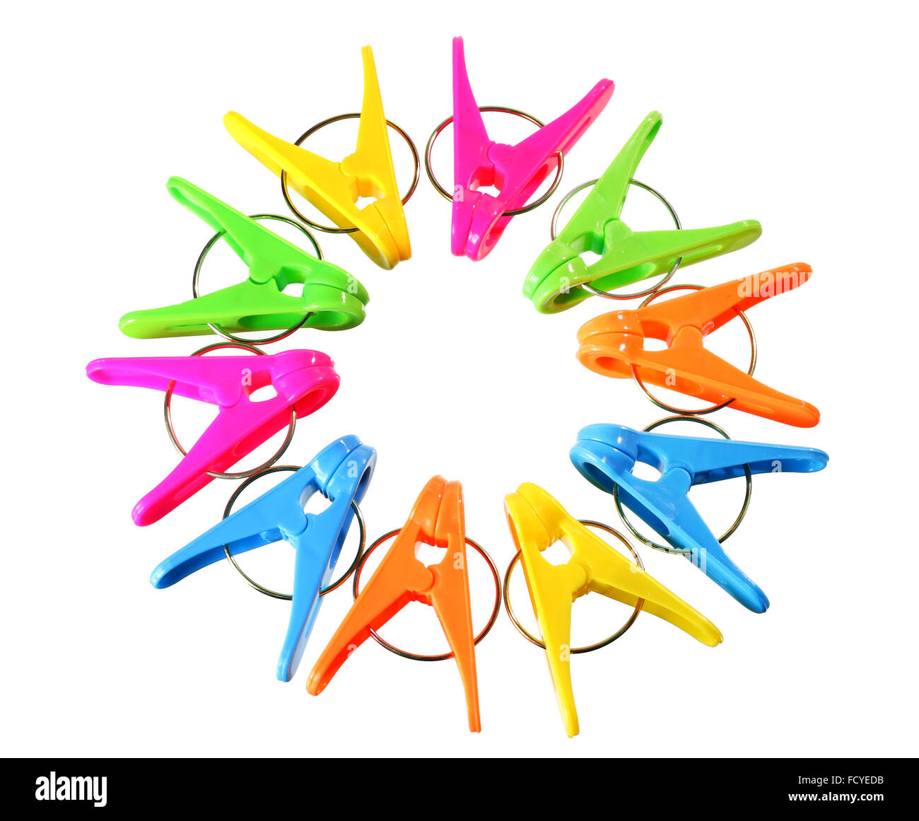 Plastic Clothes Pegs Stock Photo Alamy