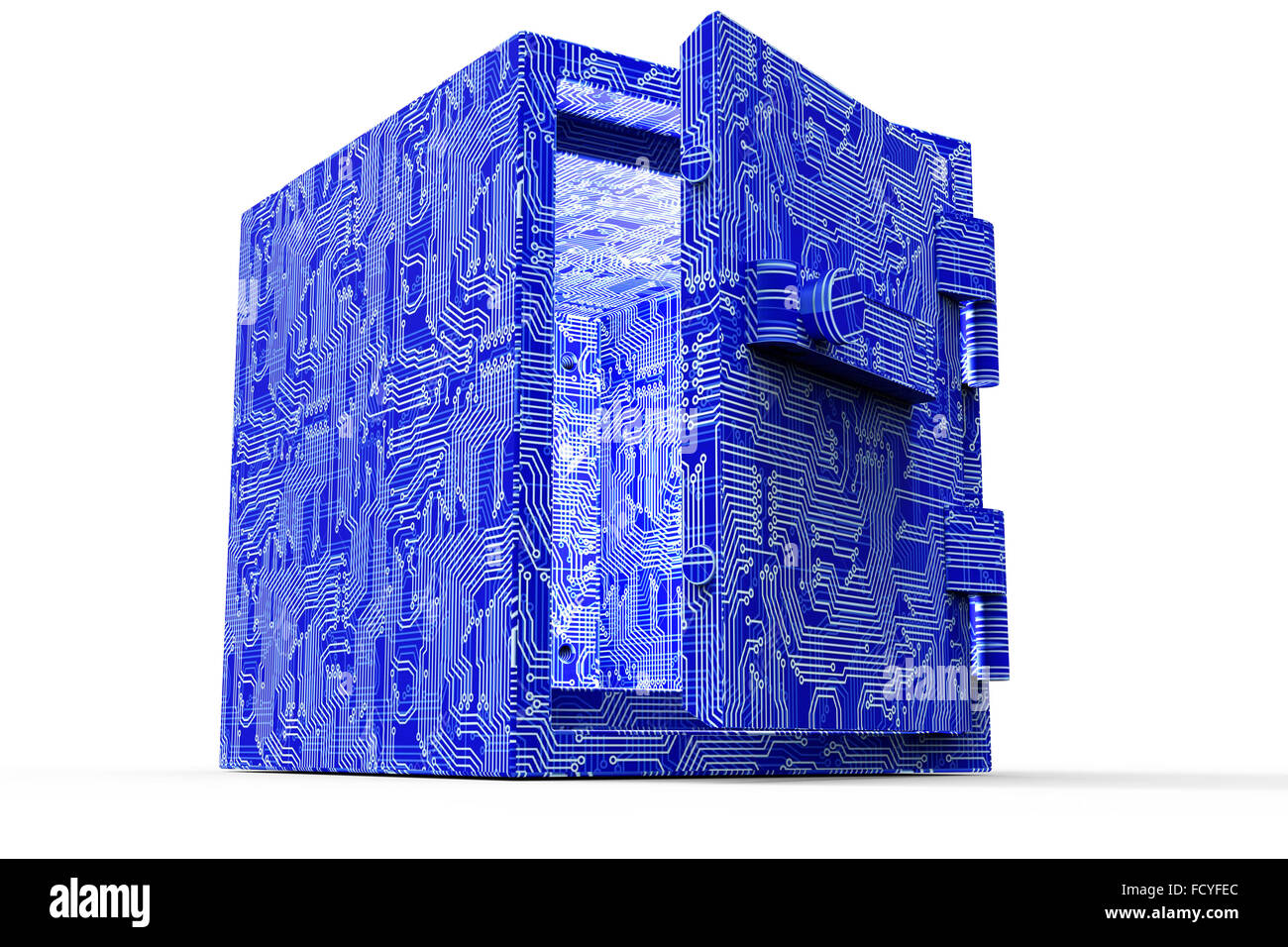 digital safe concept of electronic safety isolated on white. Stock Photo