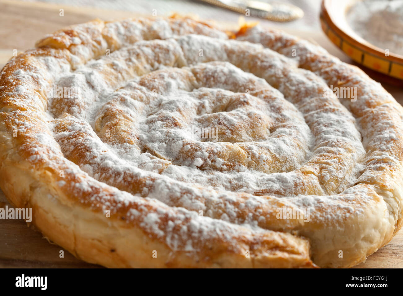 Moroccan mhanncha, Snake Shaped Pastry Stock Photo