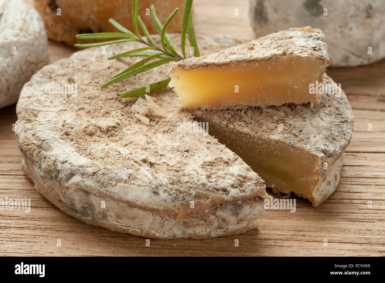 Traditional french goats cheese three weeks old Stock Photo Alamy