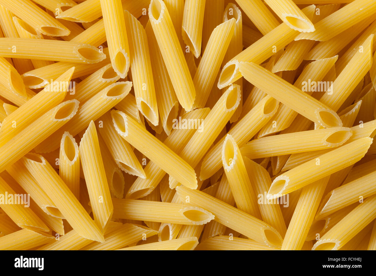 Traditional Italian penne rigate close up full frame Stock Photo
