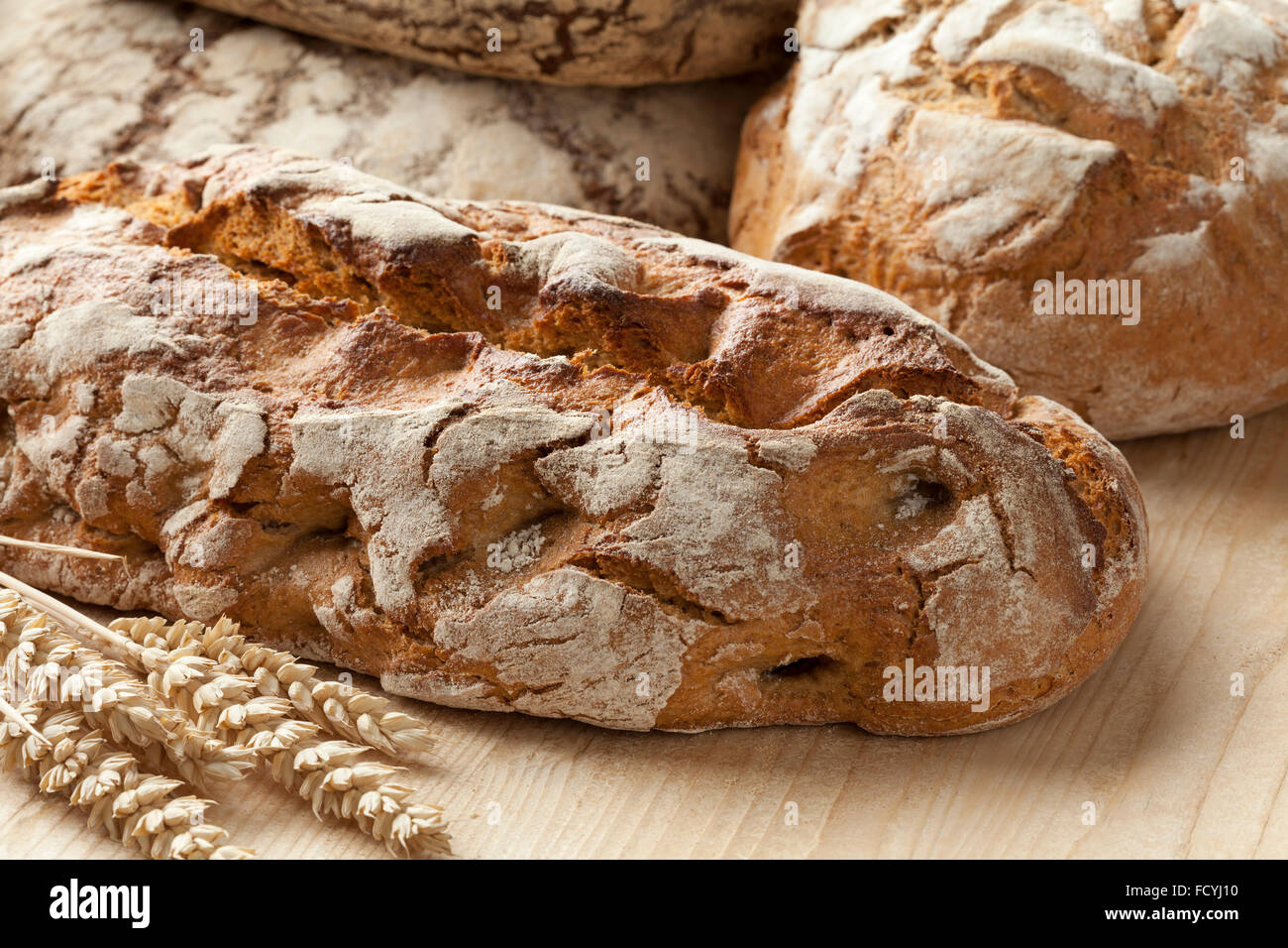 Traditional fresh german crust bread Stock Photo