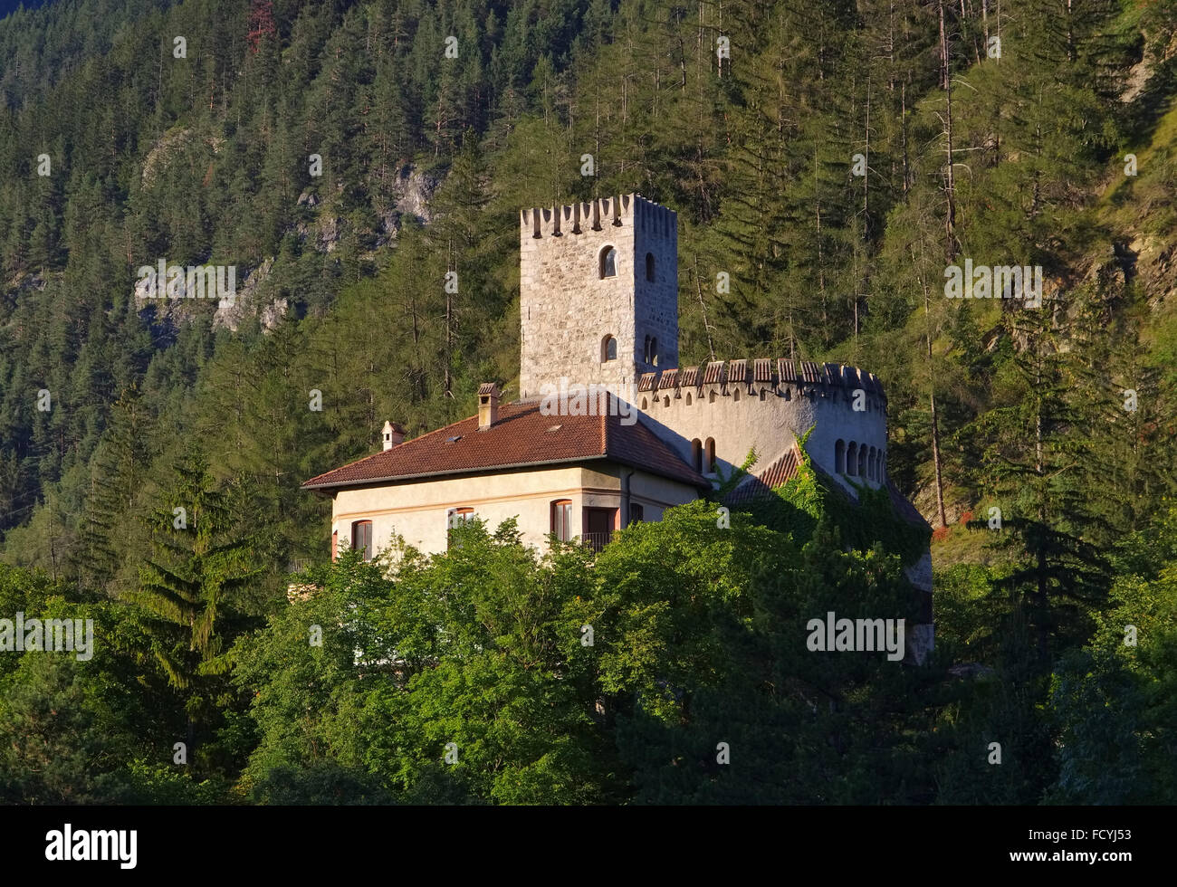 Burg Welfenstein in den Dolomiten - Welfenstein castle in italian Dolomites Stock Photo