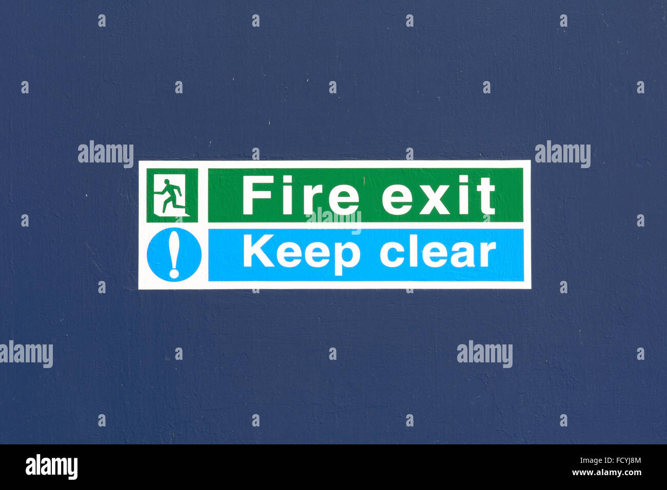 Fire Exit - Keep Clear - sign on door Stock Photo - Alamy