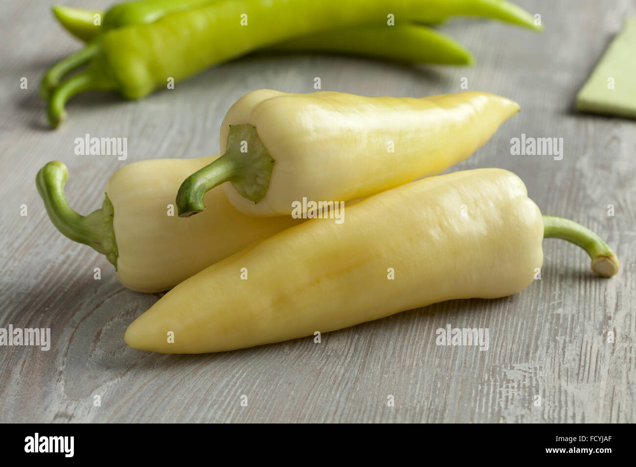 Fresh raw yellow turkish pepper Stock Photo