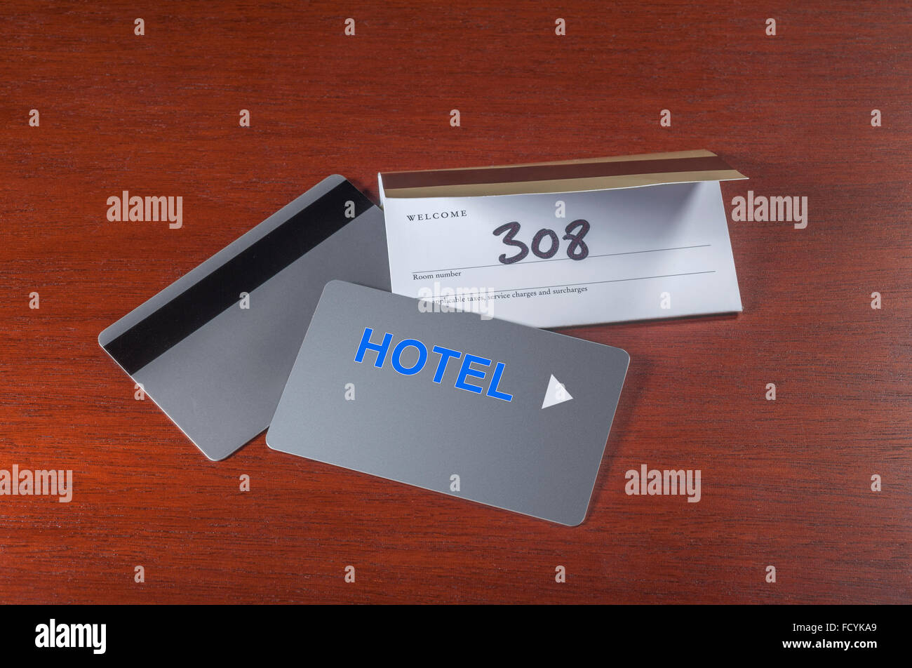 Hotel keycards or cardkeys for electronic door lock Stock Photo