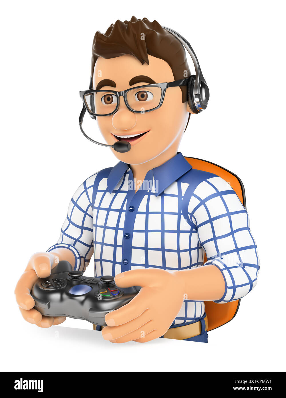 Back View of a Man Playing Online Games Stock Vector - Illustration of  teenager, tournament: 275102644