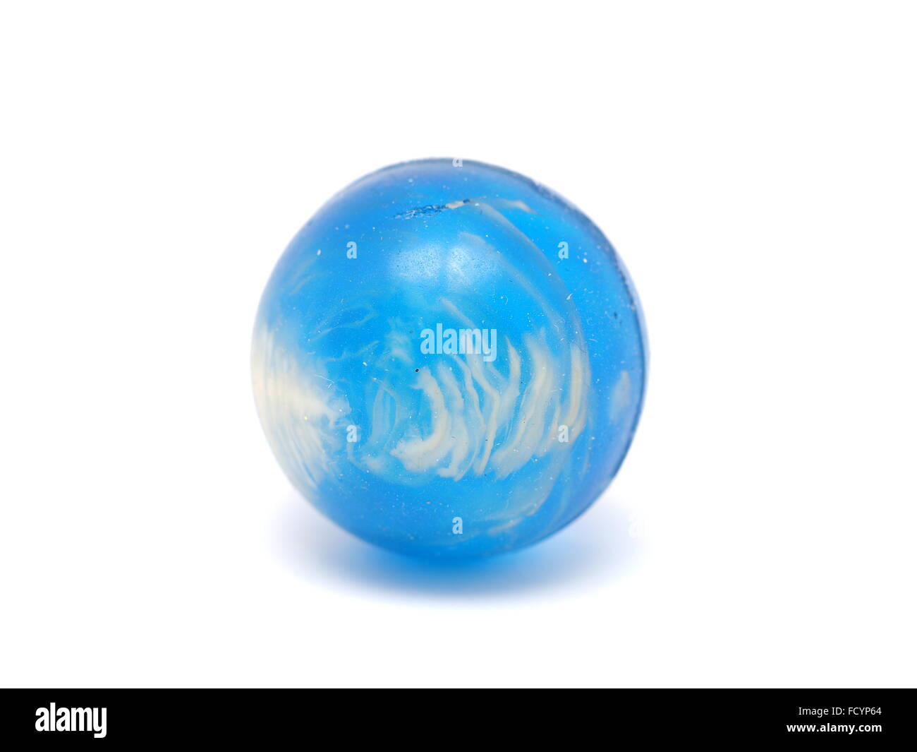Blue rubber ball on a white background Stock Photo - Alamy