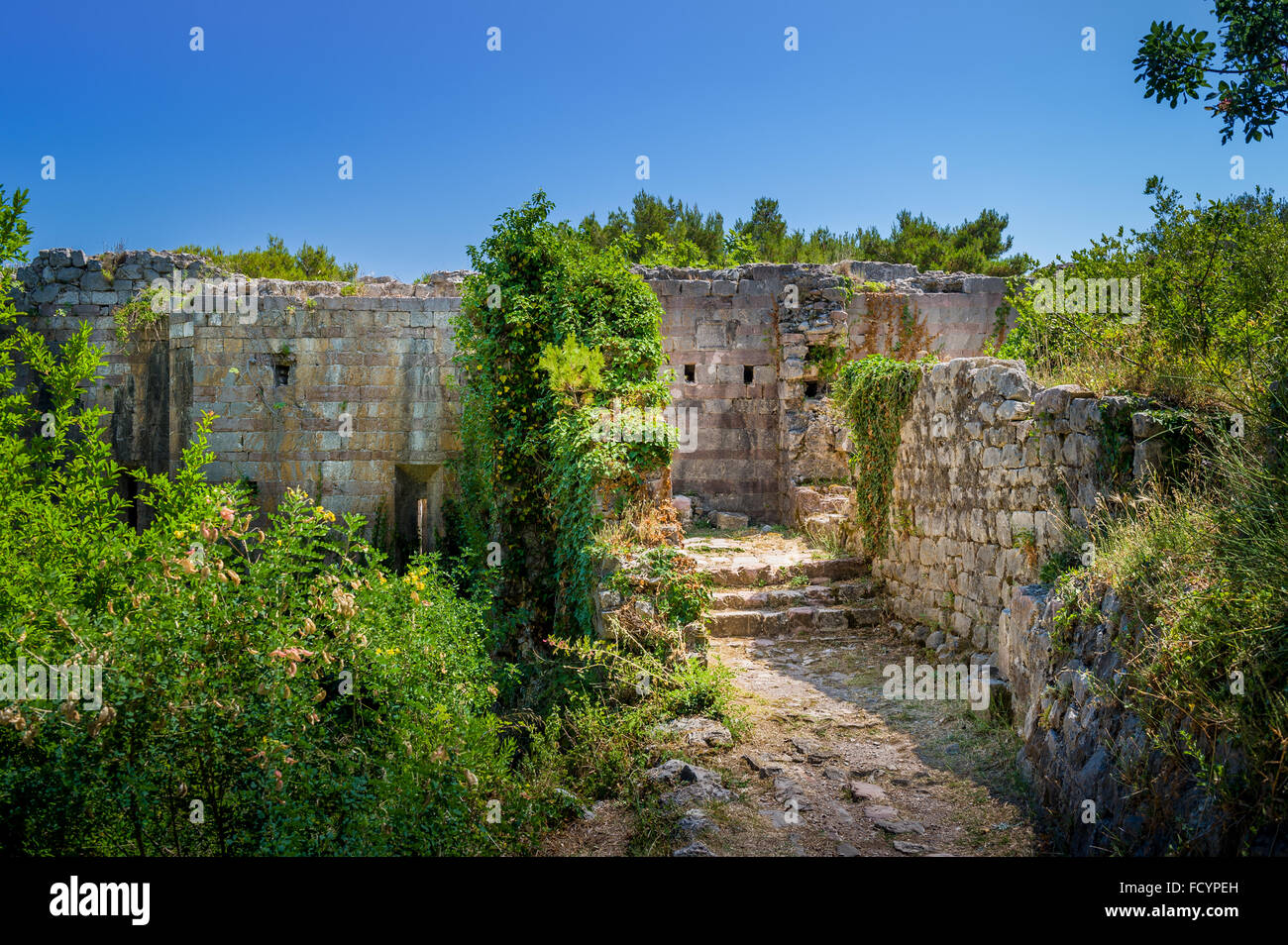 Ratac ancient fortress ruins. Stock Photo