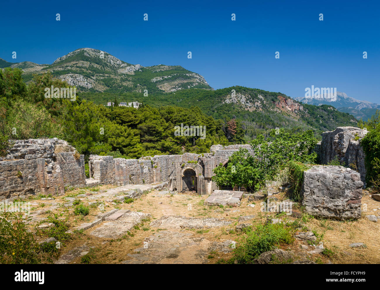 Ratac medieval fortress in Montenegro ruins. Stock Photo