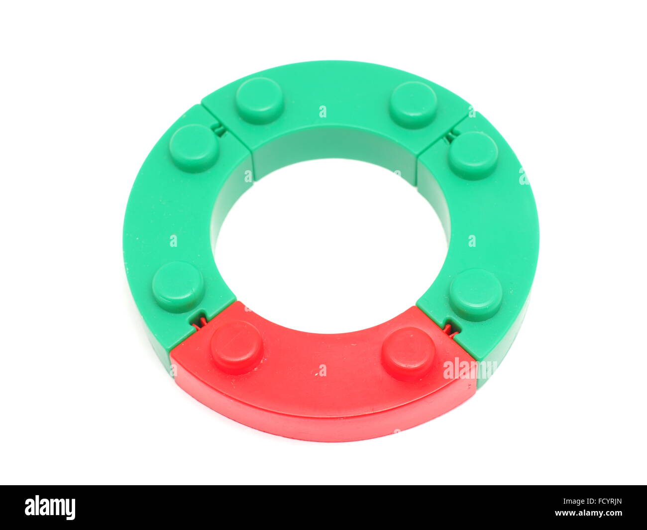 Toy colorful plastic blocks isolated on white background Stock Photo ...