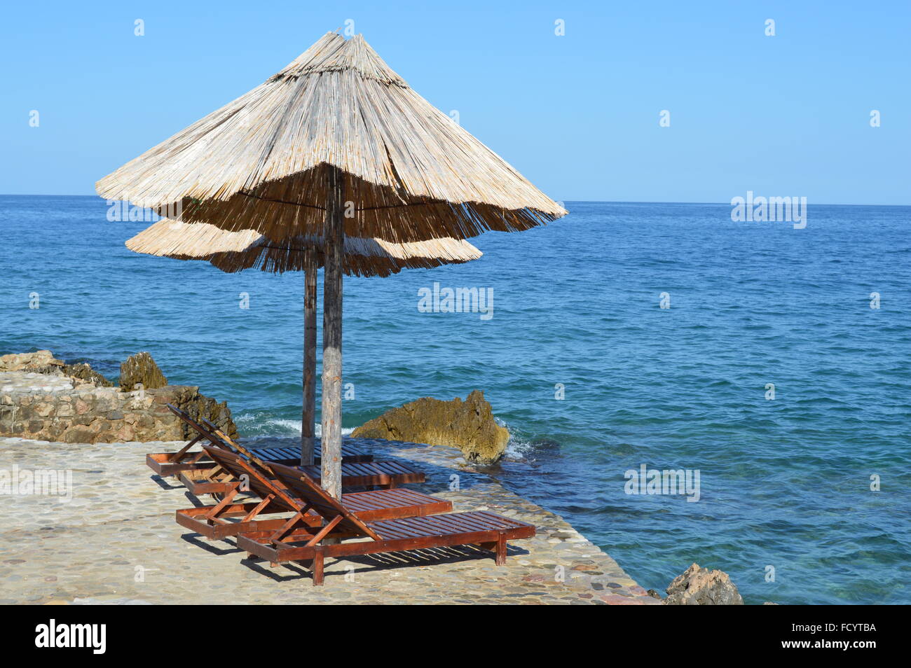 Lounge Chair on the beach Stock Photo Alamy