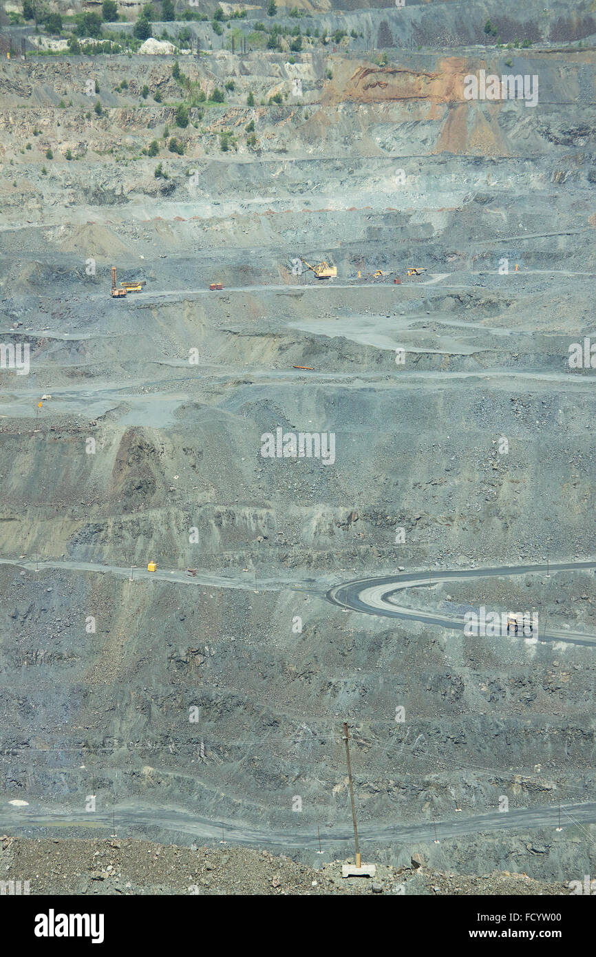 Iron ore opencast mining view to the pit Stock Photo
