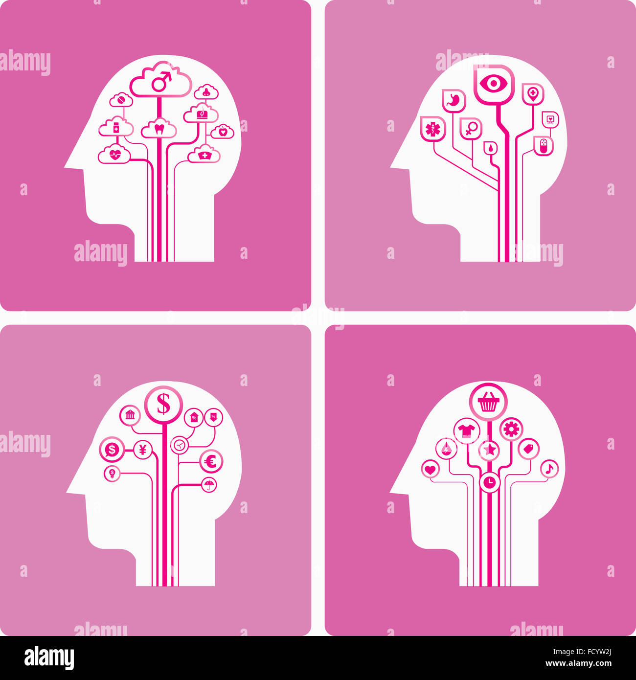 Set of icon trees Stock Photo - Alamy