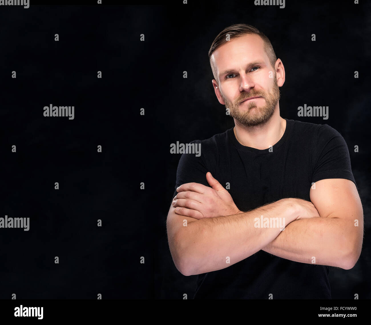 Man on a dark background Stock Photo - Alamy