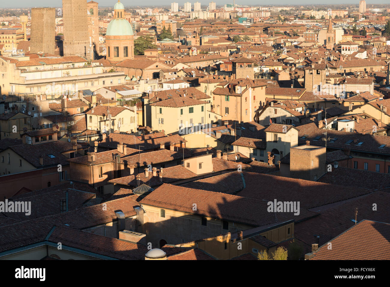 Aerial view of Bologna, Italy. Overhead view. Stock Photo