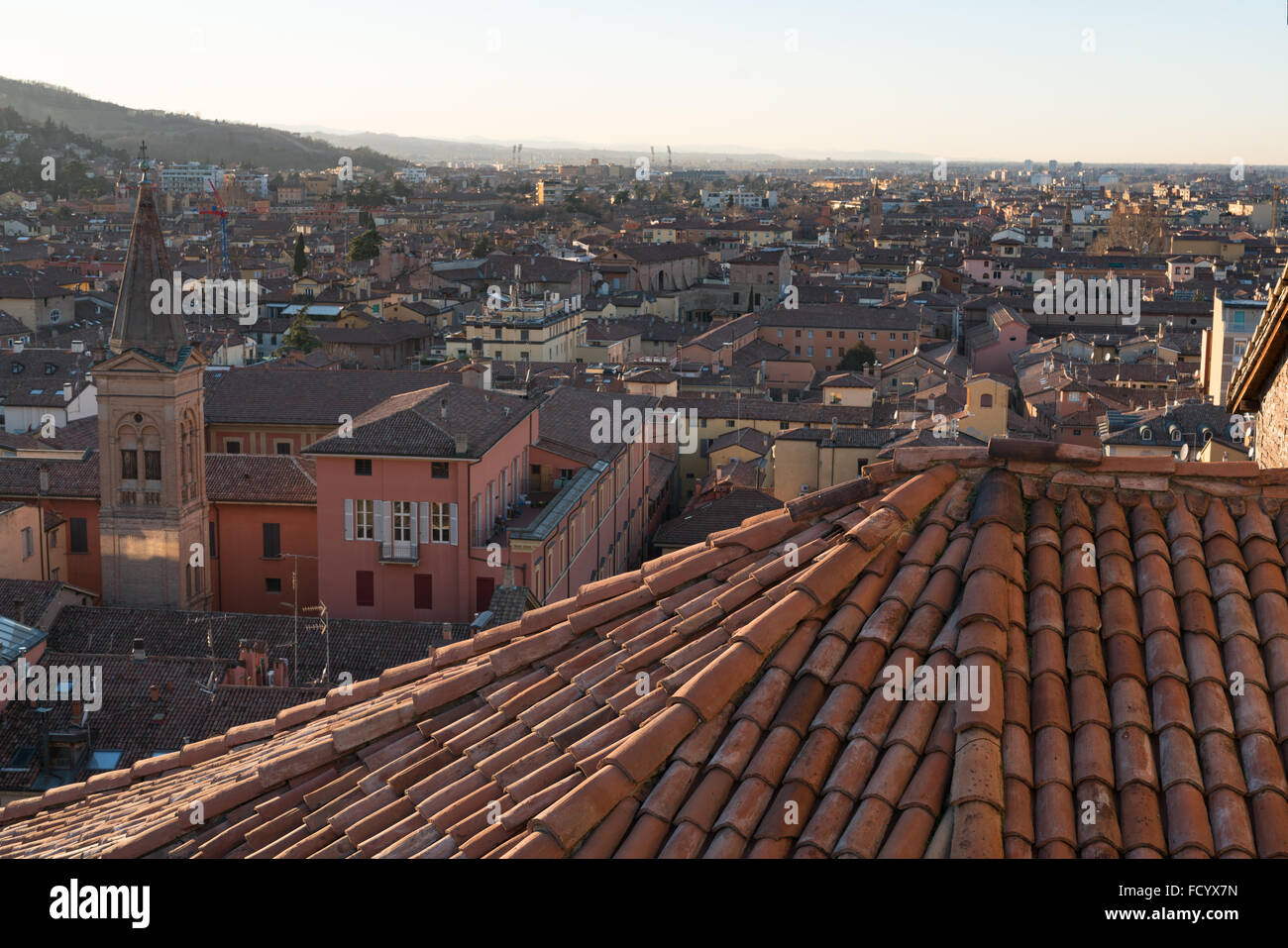 Aerial view of Bologna, Italy. Overhead view. Stock Photo