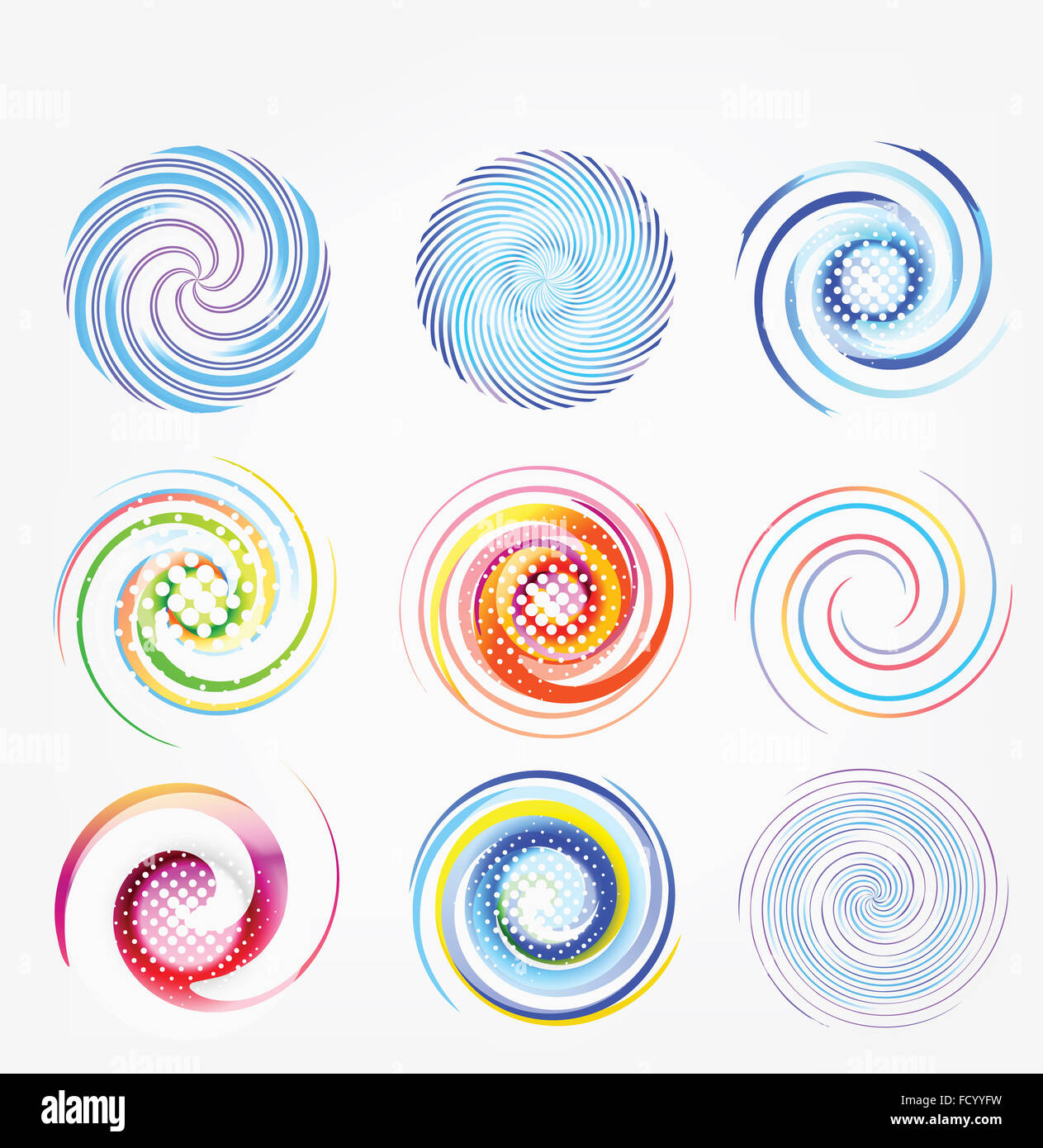 Various spiral patterns Stock Photo Alamy