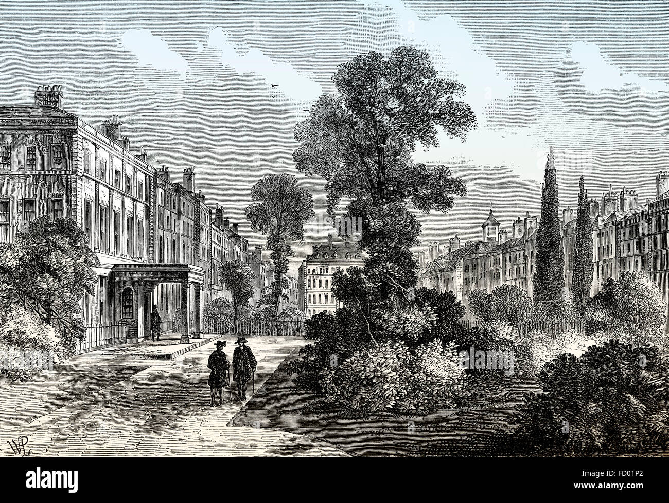 Queen Square, 1810, a garden square in the Bloomsbury district of ...