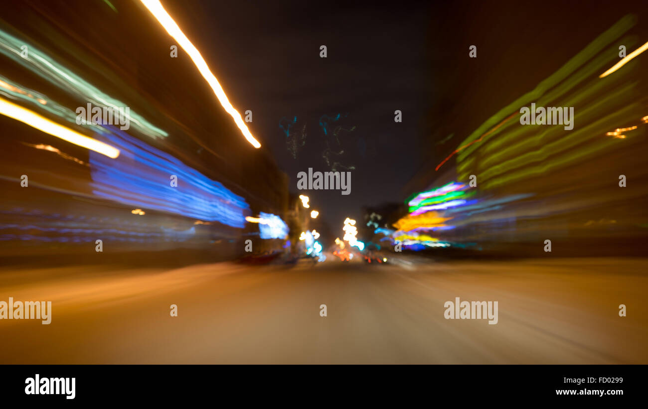 Night blurred city lights of streets and moving cars Stock Photo - Alamy