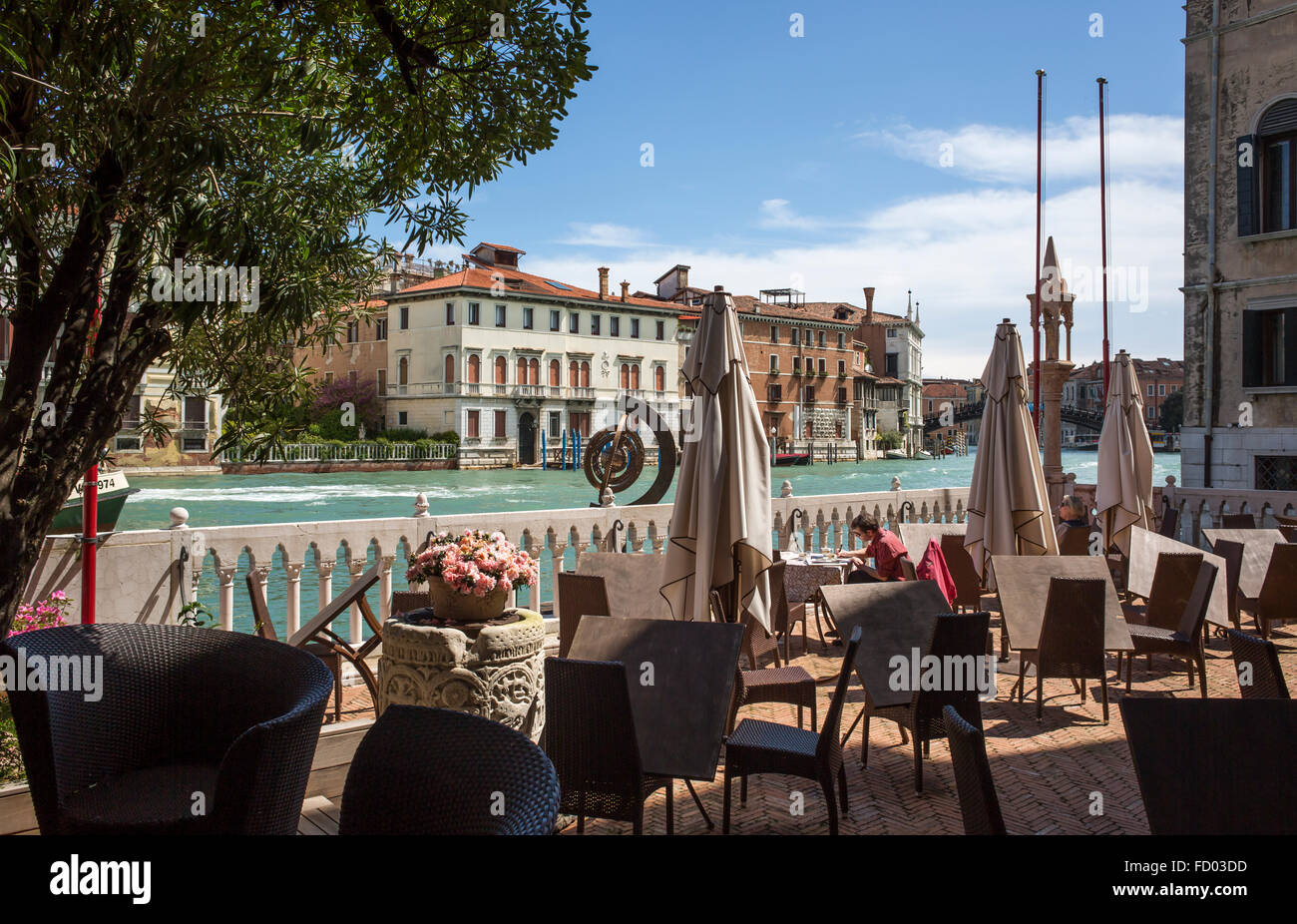 Hotel terrace, Grand Canal, Venice, Italy Stock Photo Alamy