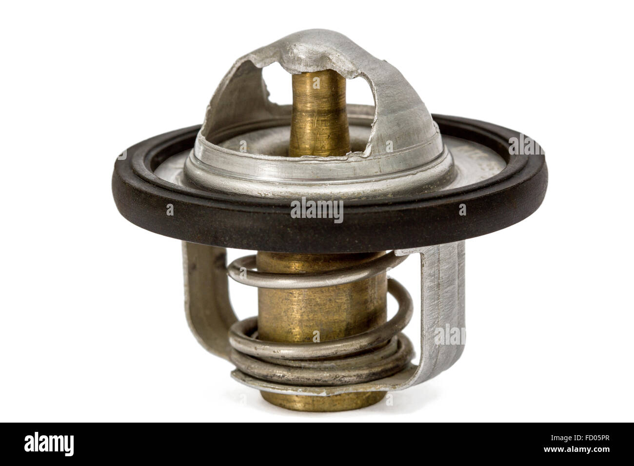 Thermostat a cooling system, spare parts for cars, isolated on white