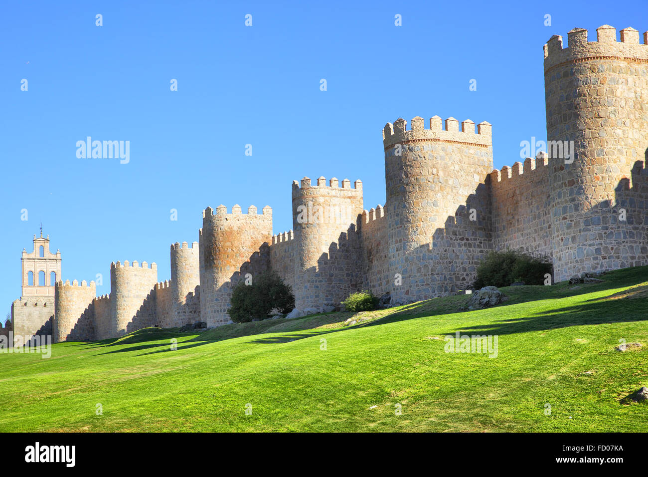 Medieval city walls of Avila, Spain Stock Photo Alamy