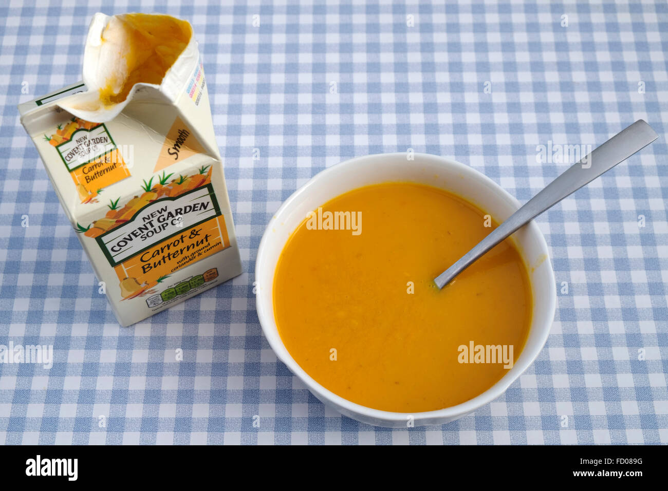 New Covent Garden Soup Company Carrot Butternut Stock Photo