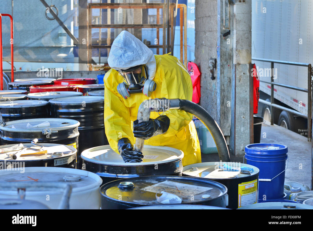 Hazardous material handling Stock Photo Alamy