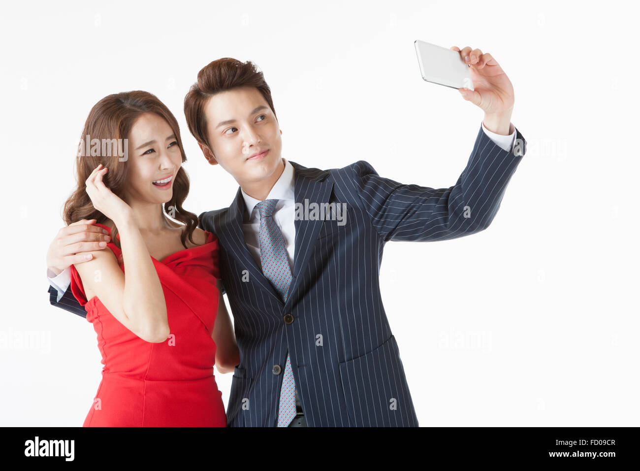 Young adult couple taking a self picture together Stock Photo