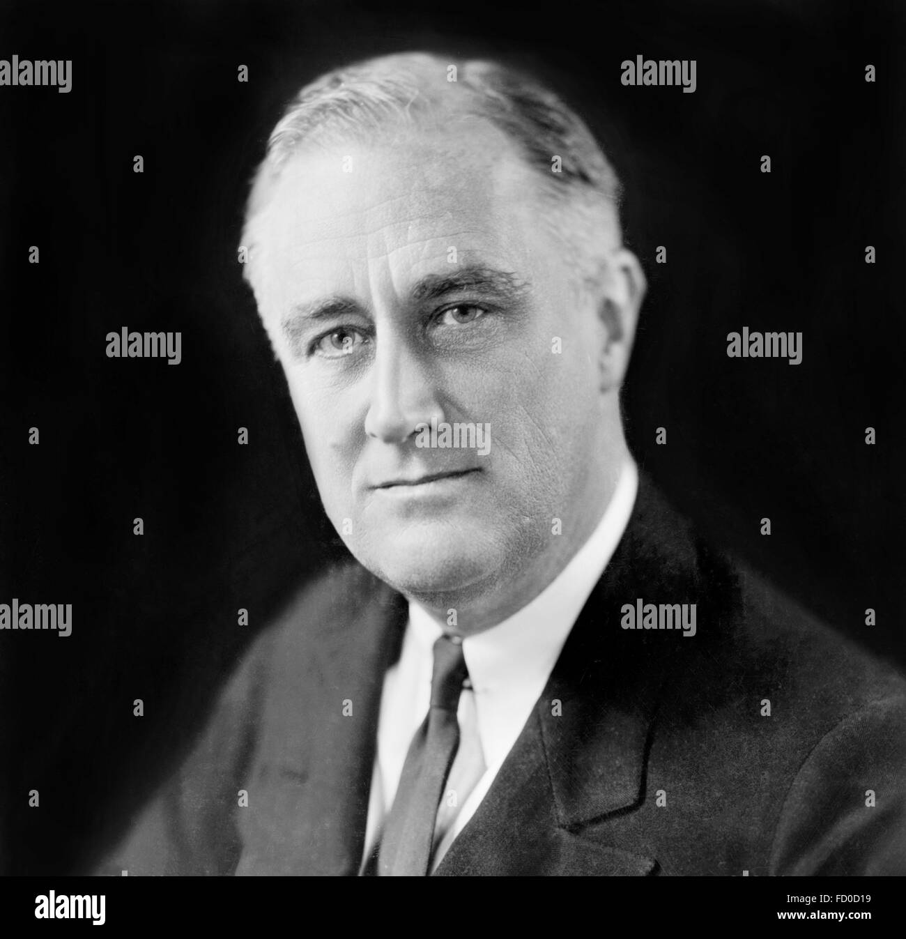 Franklin D Roosevelt, portrait of the 32nd President of the USA, c. Dec 1933 Stock Photo