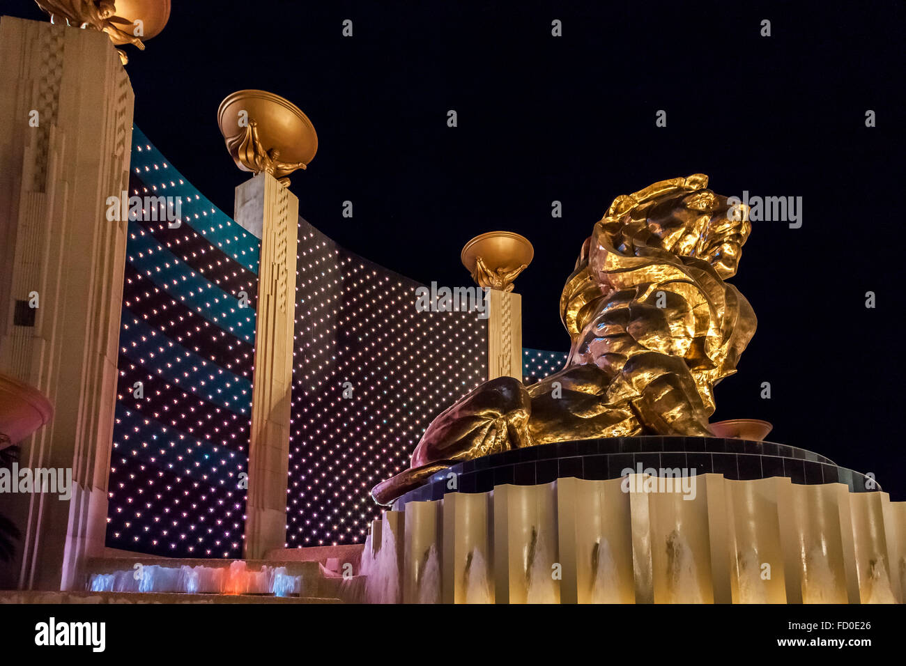 View of the MGM Lion in Las Vegas Stock Photo