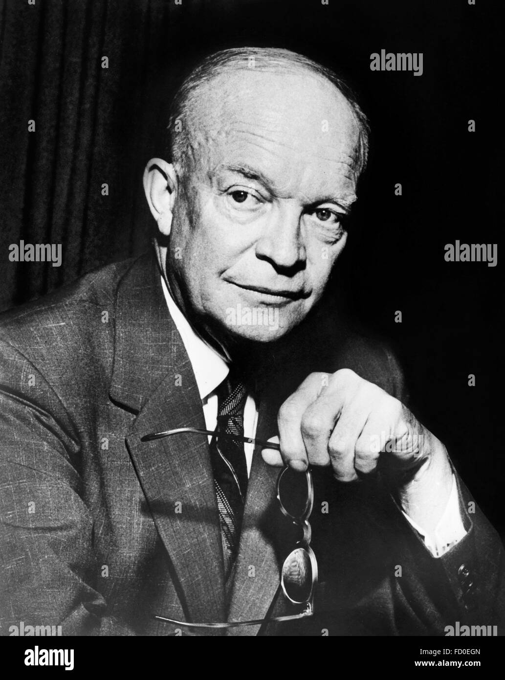 Eisenhower. Portrait of Dwight D Eisenhower, the 34th President of the USA, c.1954 Stock Photo