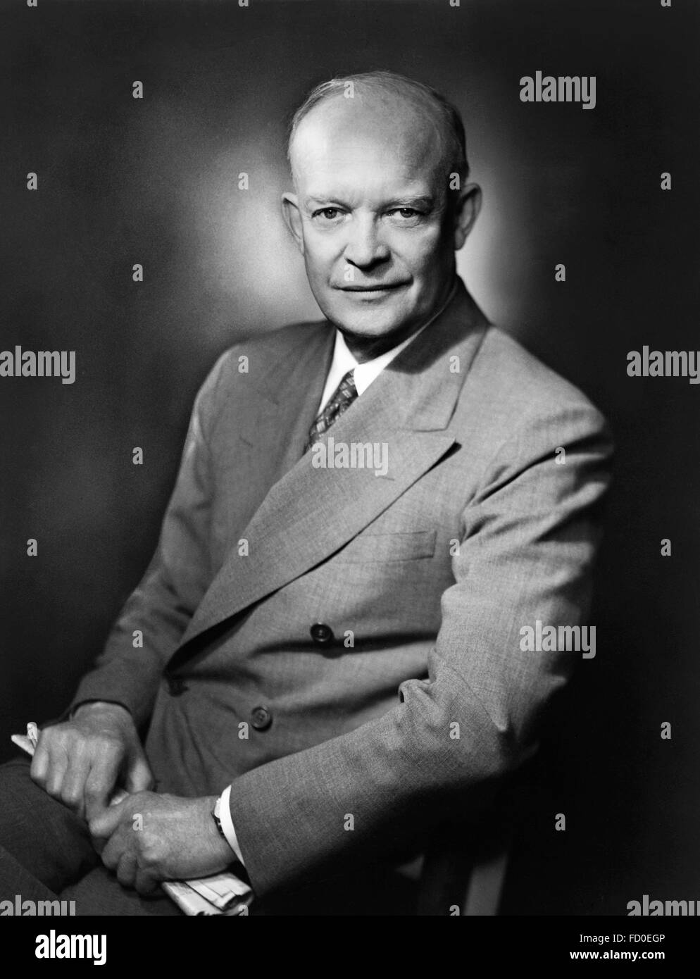 Dwight D Eisenhower, portrait of the 34th President of the USA, c.1952 Stock Photo