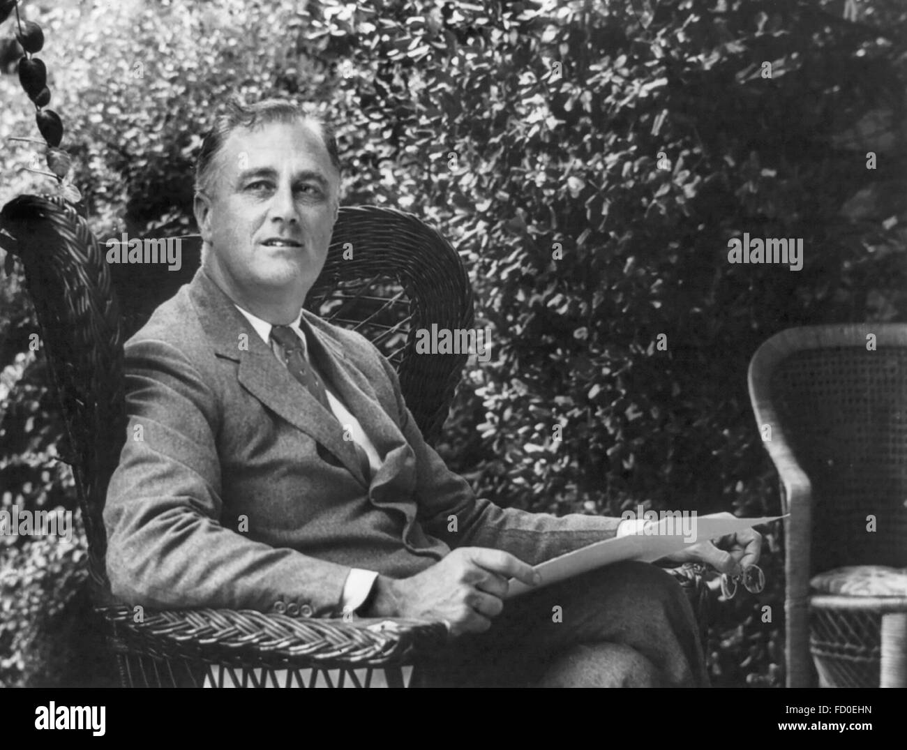 Franklin D Roosevelt, portrait of the 32nd President of the USA, Oct 1931 Stock Photo