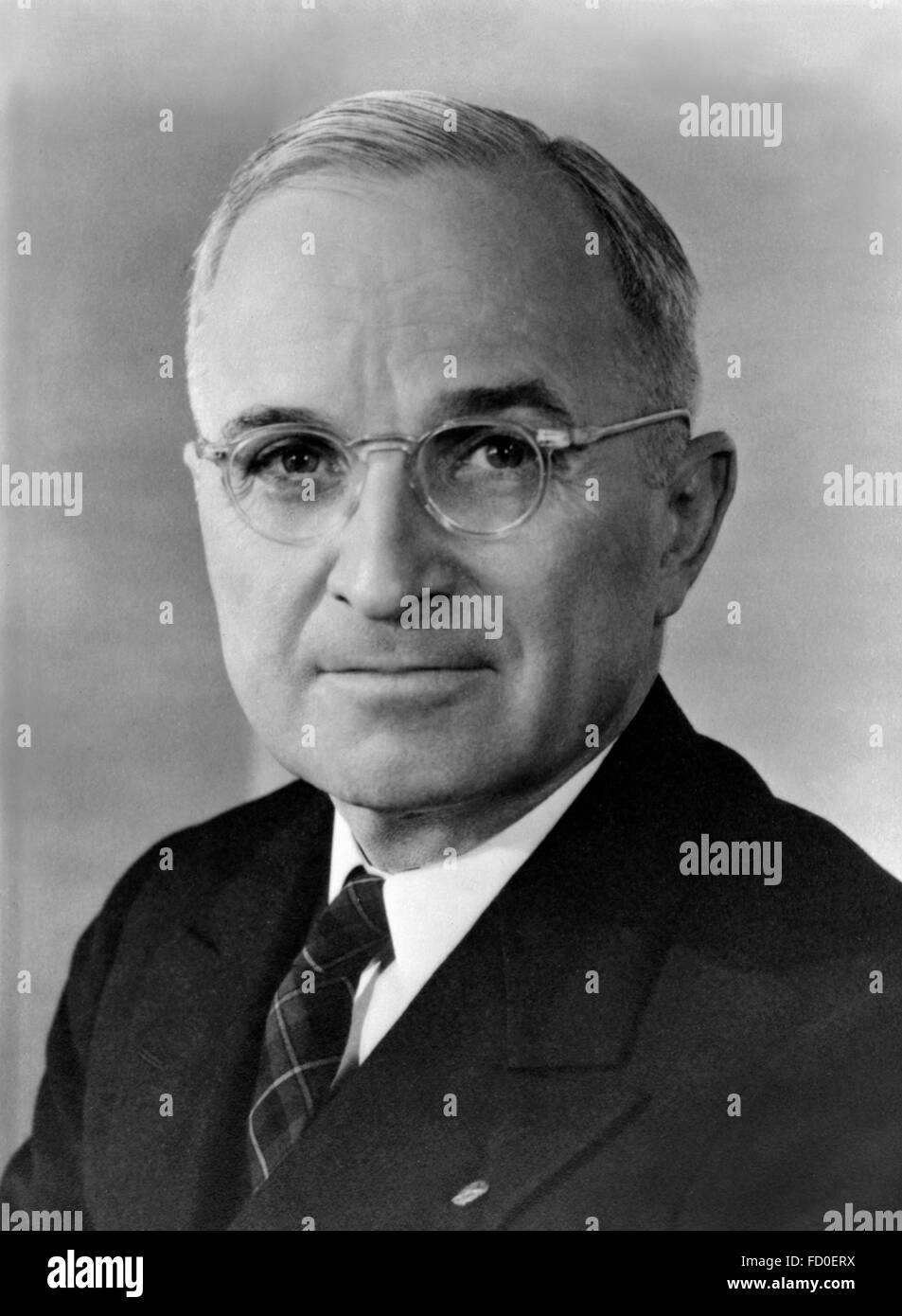 Harry S Truman, portrait of the 33rd President of the USA, c.1945 Stock Photo