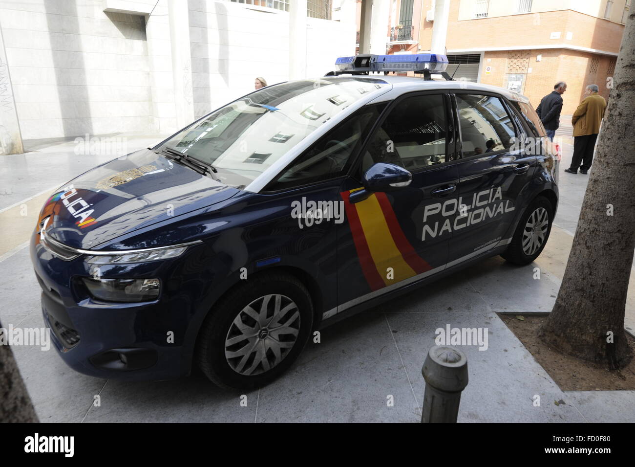 Spanish police car in malaga Spain Stock Photo