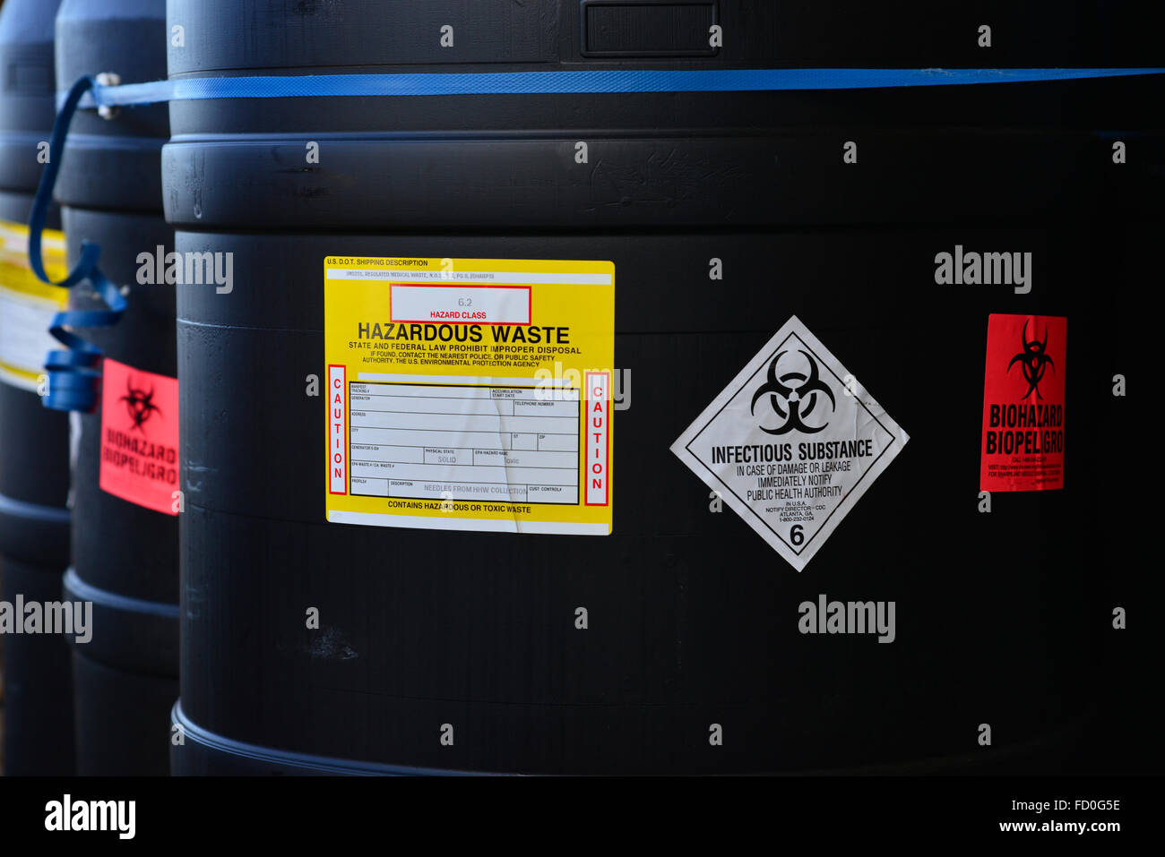 Hazardous waste barrels Stock Photo Alamy