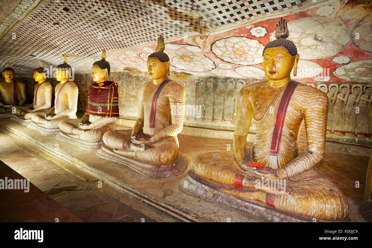 Sri Lanka, Kandy province - Buddish Cave Temple Dambulla, UNESCO World Heritage Site Stock Photo