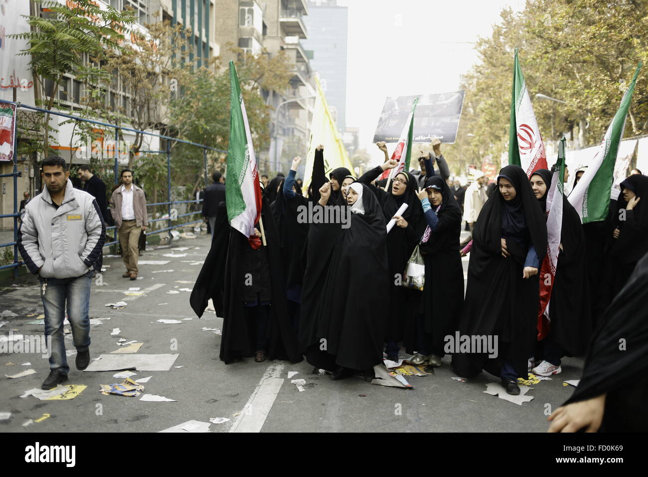 Demonstration in front of USA Embassy in Tehran, Iran Stock Photo Alamy