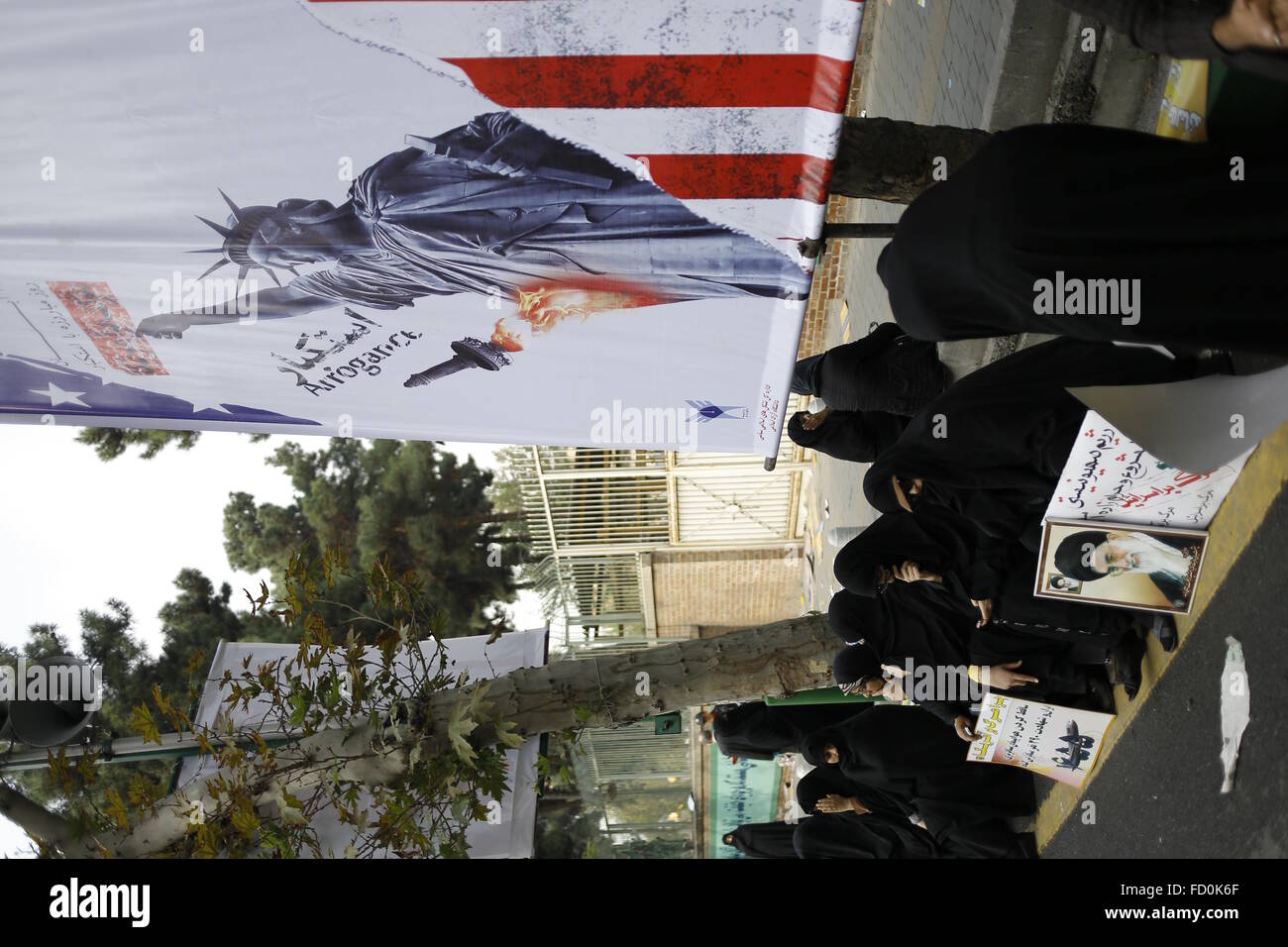 Demonstration in front of USA Embassy in Tehran, Iran Stock Photo Alamy